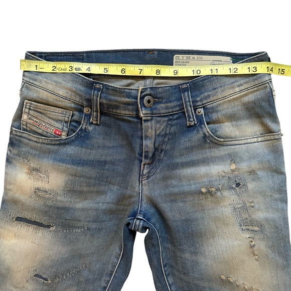 Diesel Grupee Super Slim Skinny Lo-Rise Jean Distressed Made Italy, Sz 26 - Picture 13 of 16